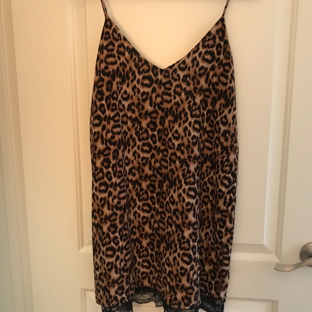 Animal Print Lace Tank Dress